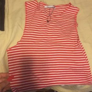 Red and white striped tank
